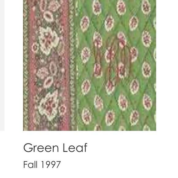 Rare Vintage 90's VERA BRADLEY Green Leaf 1997 Tote Bag - Picture 8 of 8